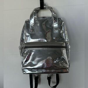 ❤️❤️ Disney Store Mickey Mouse Silver Backpack exclusive (add pins!)